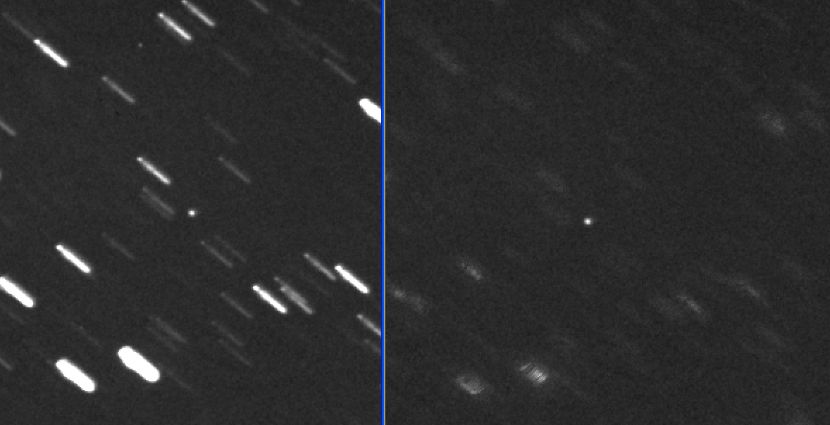 Median combine aligning w/ asteroid